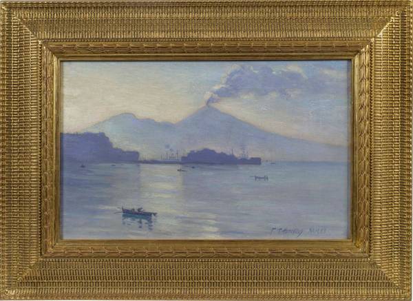 FRANK TOWNSEND HUTCHENS (1869-1937)
NAPLES
Oil on canvas
10 x 16 inches
Signed lower right Frank Townsend Hutchens Naples framed
