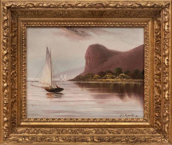 Martini Sailing on the Hudson River Framed