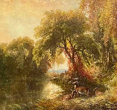 James McDougal Hart Deer in the Woods