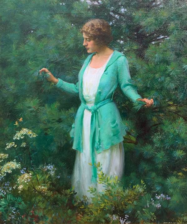 Charles Courtney Curran The Green Jacket and White Pines, 1922