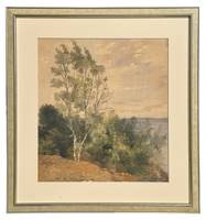Ellen Robbins (1828 – 1905)
Coast of Maine
Watercolor on paper
17 x 15 1/4 inches (sight)
Signed and dated 1884, lower right Ellen Robbins Coast of Maine