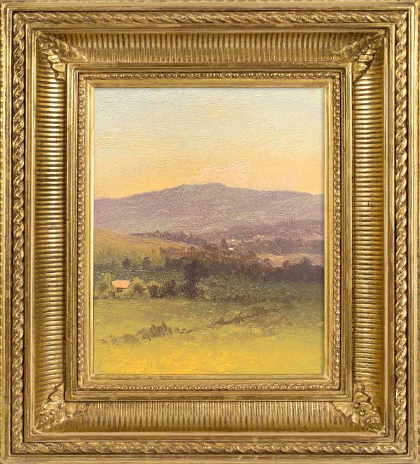 Walter Launt Palmer (1854-1932) Sunset in the Catskills July 1872 Oil on paper mounted on canvas 9 3/8 x 7 5/8 inches inscribed verso July 1872 Estate of the Artist Walter Launt Palmer Sunset in the Catskills July 1872
