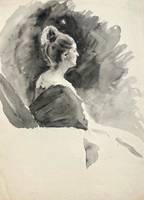 Carolyn Campbell Mase (1858-1948) Portrait of a Woman in Profile Watercolor on paper 14 x 10 inches Estate of the Artist Carolyn Campbell Mase Portrait of a Woman in Profile