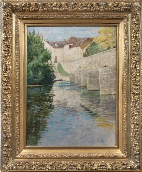 Francis Brooks Chadwick (1859-1935)
Bridge at Grez sur Loing
Oil on canvas
32 x 23 3/4 inches Francis Brooks Chadwick Bridge at Grez sur Loing