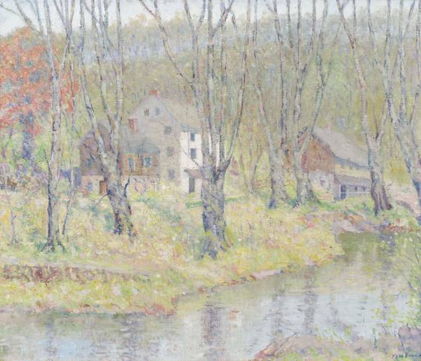 Thomas Linn Brown Houses by the River Unframed