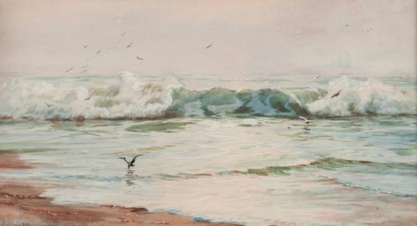 Addison Thomas Millar (1860—1913)
Seascape
Gouache and watercolor on paper
12 x 22 inches
Signed lower left
Addison T. Millar Seascape unframed