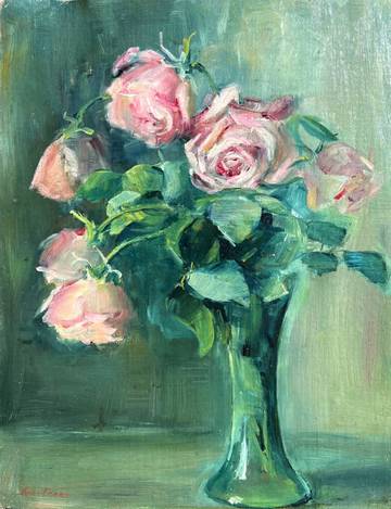 Anna S. Fisher Roses in a Vase