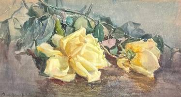 Rhoda Holmes Nicholls Still Life with Yellow Roses 