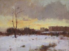GUSTAVE WOLFF (1863-1935)
Close of Day, Harlem
Oil on canvas
12 x 16 inches
Signed lower right Wolff_Close-of-Day_Unframed