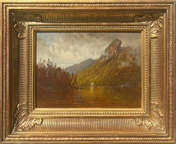 Julie Hart Beers (1835-1913) Eagle Cliff, Franconia Notch, NH Oil on board 6 x 8 inches Estate of the Artist Julie Hart Beers Eagle Cliff, Franconia Notch, NH