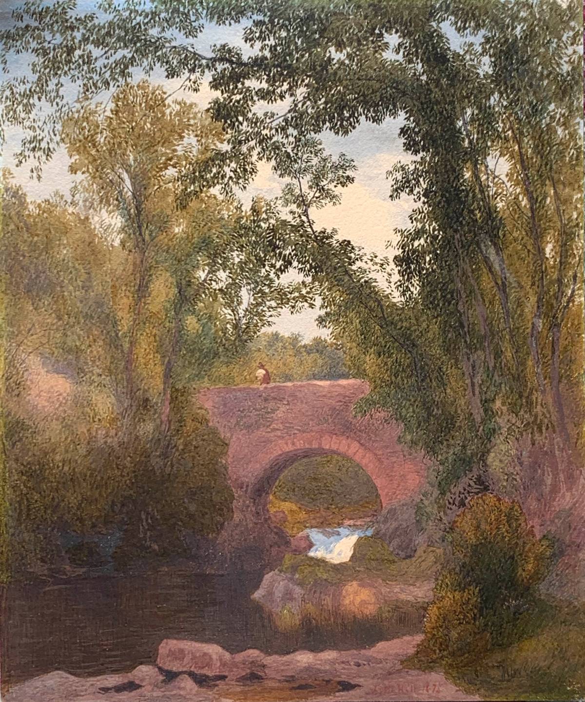 John Henry Hill (1839-1922) The Old Stone Bridge
Watercolor on paper
11 5/8 x 9 5/8 inches
Signed lower right John Henry Hill The Old Stone Bridge unframed