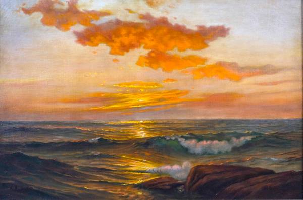 Adelaide Brooks Johnson Seascape at Sunset