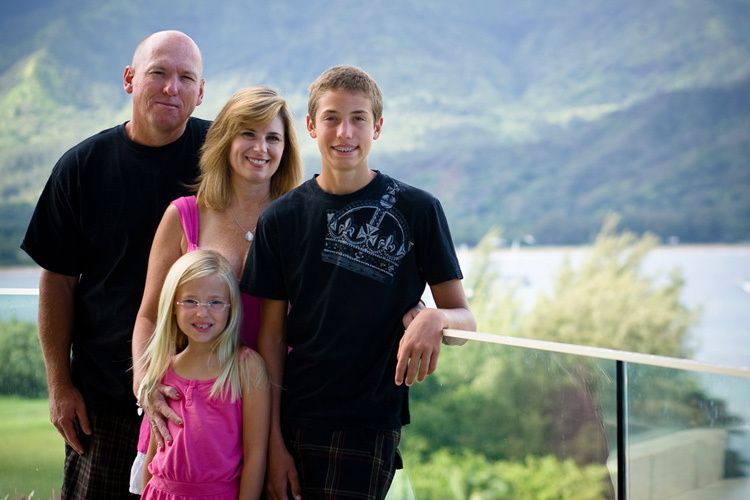 A picture perfect family: Princeville, Hanalei, Kauai, Hawaii