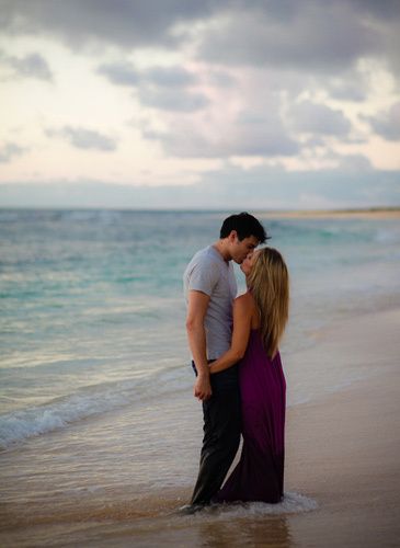 A romantic Engagement Session on the beach!: North Shore, Oahu, Hawaii
