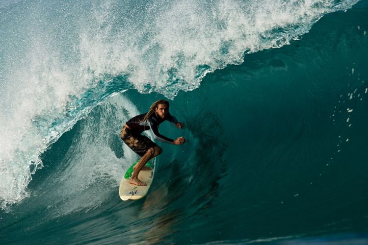 Humble local surfer Tom behind the curtain.