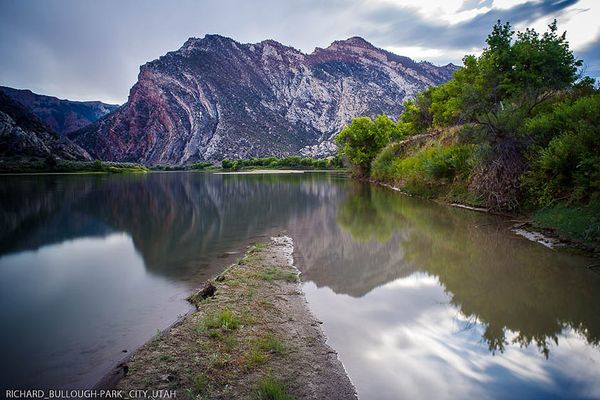 This image was made using a 10-stop neutral density filter, and explosed for about 2 minutes. Split Mountain on the Green River, Utah