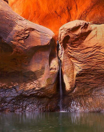 Glen Canyon, UtahThe Cathedral In The Desert in Clear Creek Canyon along the Escalante River, tributary of the Colorado River in Glen Canyon. This sacred place was uncovered from the floodwaters behind Glen Canyon Dam (Lake Powell) in 2005, following 5 years of drought. As I write (Aug 2007) The Cathedral is again under floodwaters. Go to www.glencanyon.org for info. Cathedral in the Desert