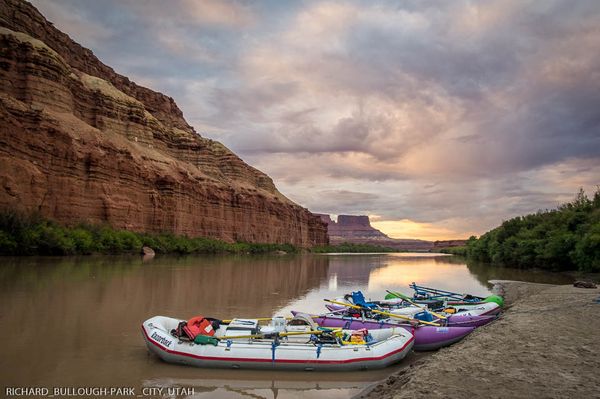 Evening Light and Rafts, Green River, Utah