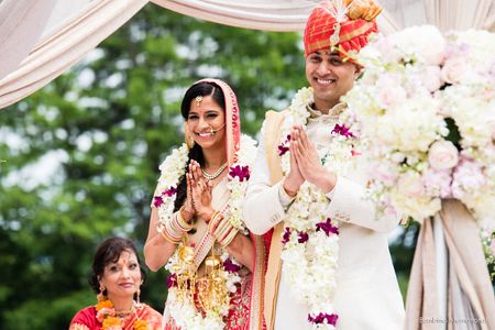 Indian wedding ceremony with mandap at Drees Pavilion in Cincinnati, Ohio