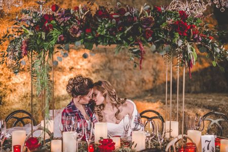 LGBT barn wedding reception