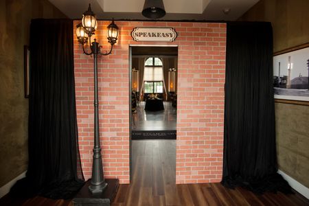 Speakeasy, Gatsby, Roaring 1920's party theme with gold, black, and feathers Speakeasy, Gatsby, Roaring 1920's party theme with gold, black, and feathers