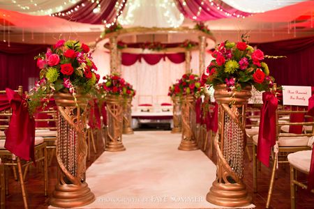 Red and gold Indian wedding ceremony at the Dayton Marriott Red and gold Indian wedding ceremony at the Dayton Marriott