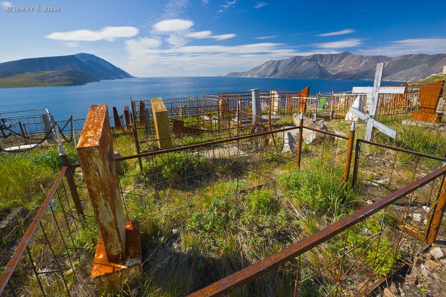 Cemetery in Provideniya, Chukotka, Bering Sea, Russia.