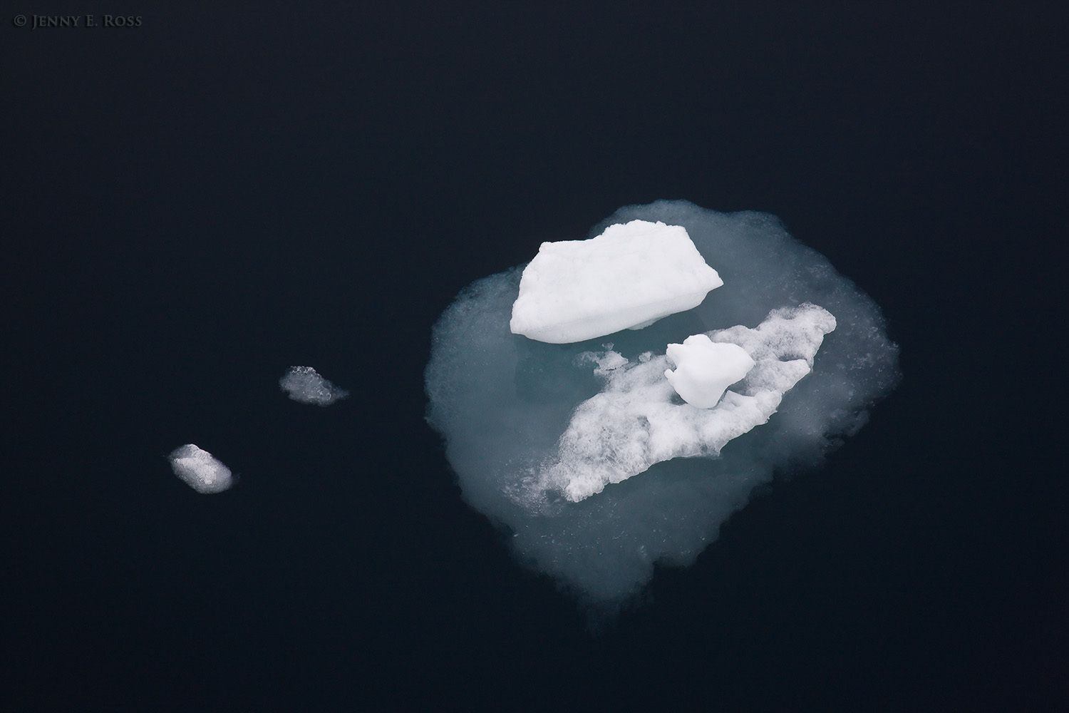 Rapidly-melting Arctic sea ice in summer, central polar basin, Arctic Ocean.