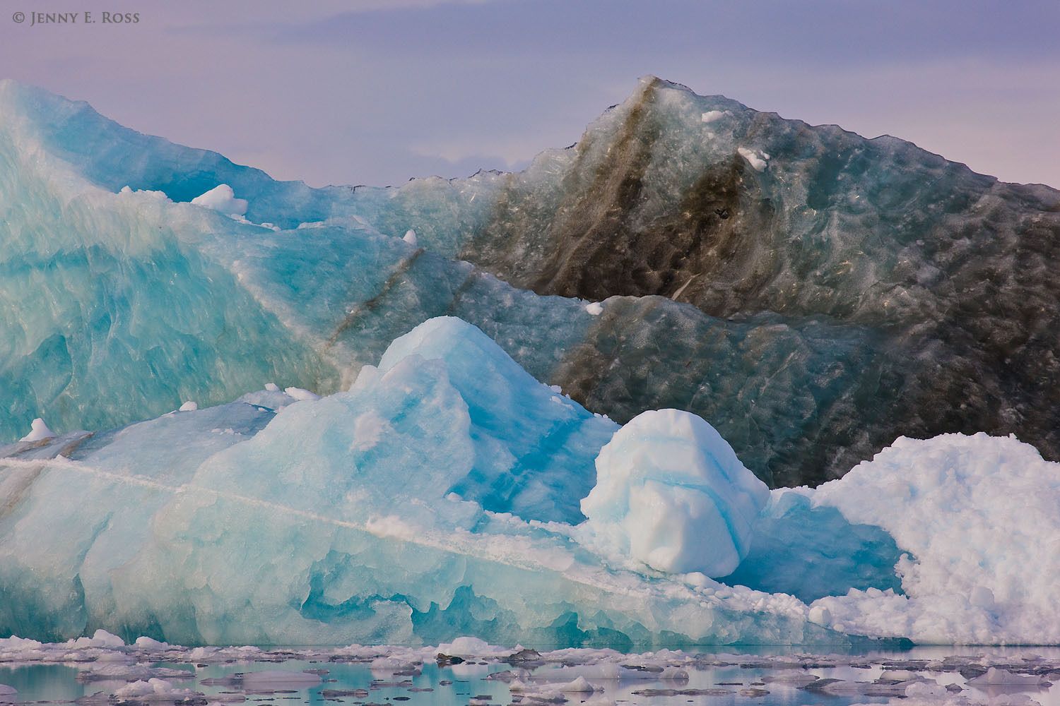 Detail of an iceberg near Kangilerngata Sermia Glacier, West Greenland