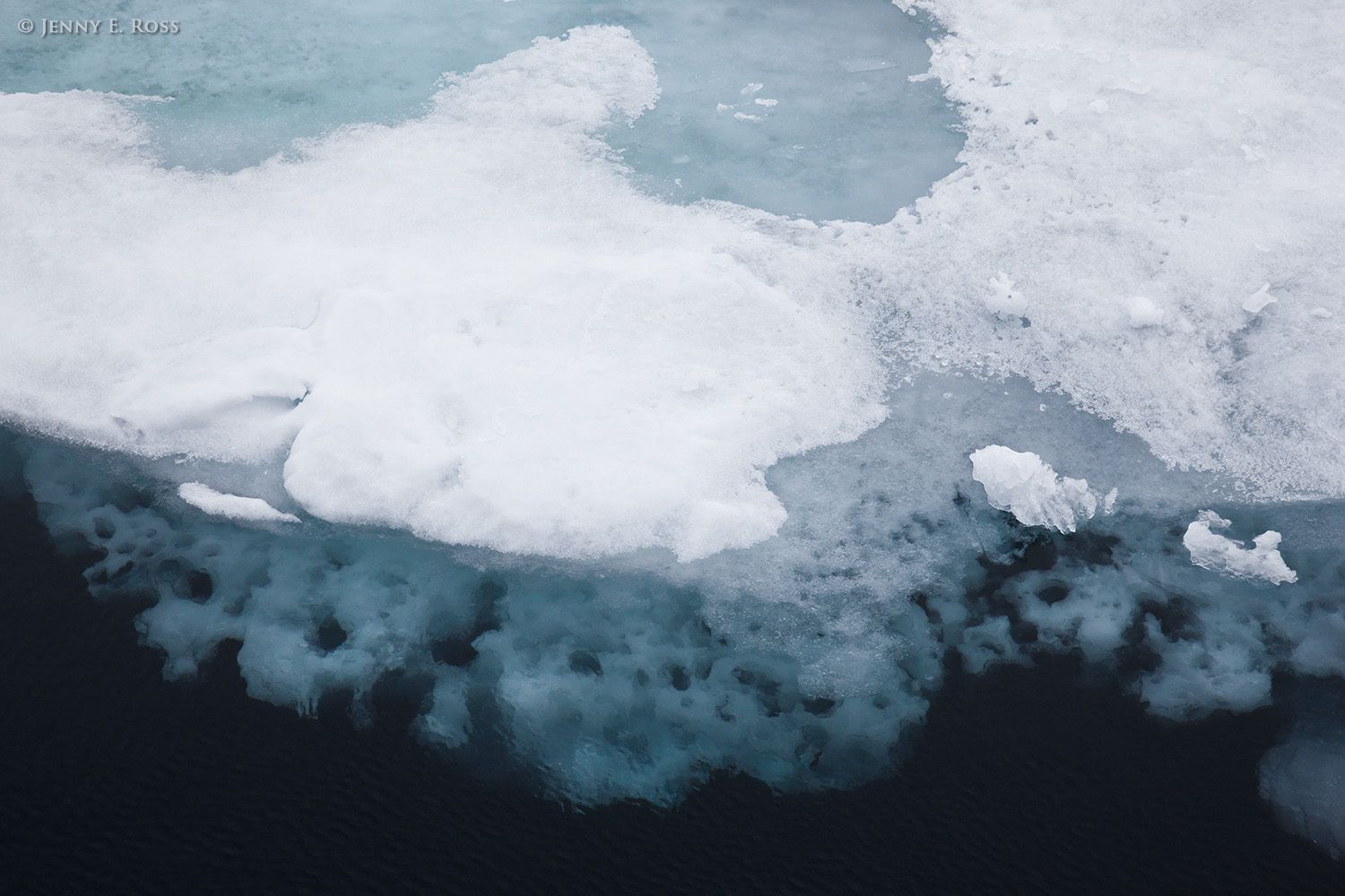 Melting Arctic sea ice in summer, central polar basin, Arctic Ocean.