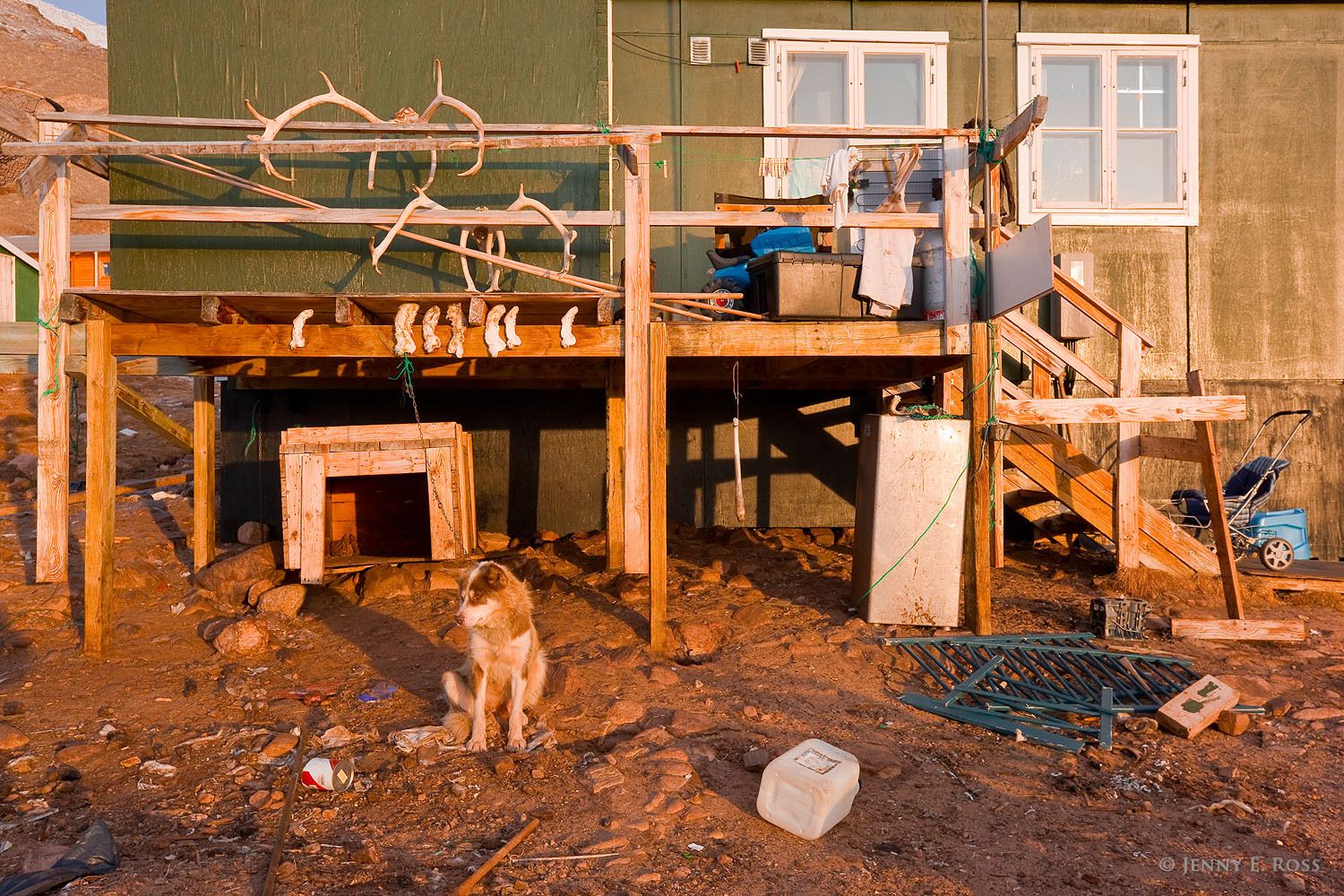 Exterior detail of a small house in Siorapaluk, Northwest Greenland.