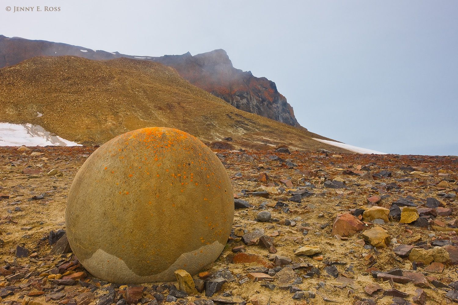 Giant Spherical Concretion, Cape Trieste, Champ Island, Franz Josef Land, Russia