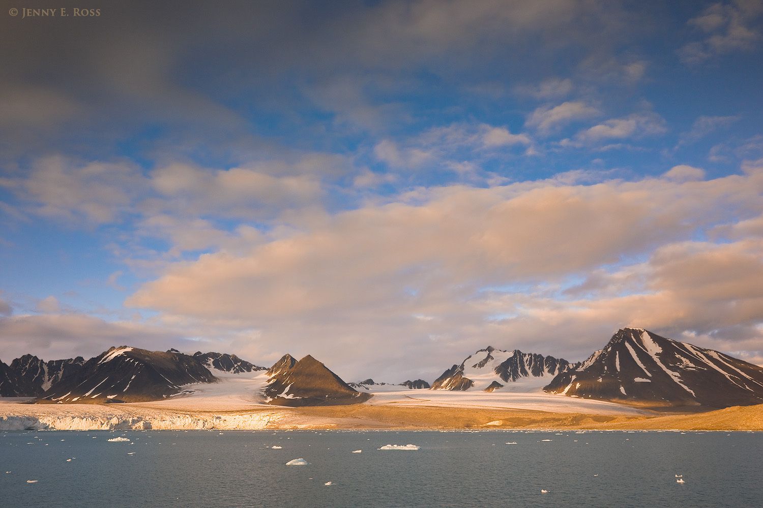 A receding section of Lilliehookbreen (Lilliehook Glacier) in Lilliehook Fjorden on Spitsbergen, in the Svalbard Archipelago, Norway.