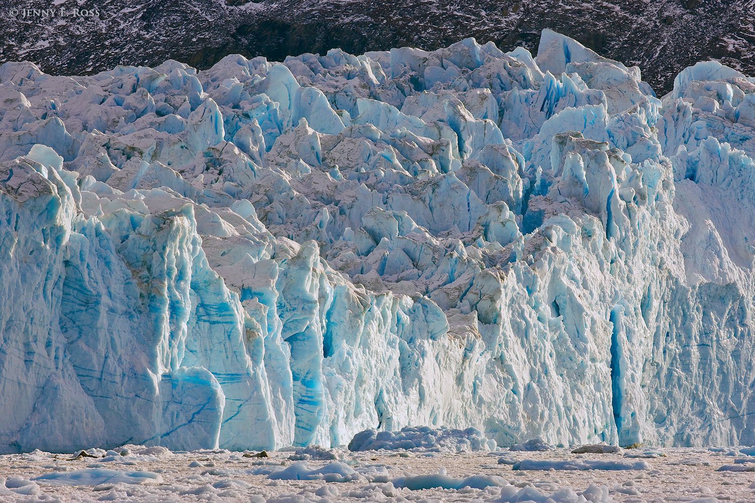 Ice detail at the calving front of the Eqip Sermia glacier, West Greenland.