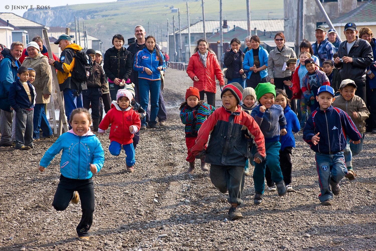 Children in the Village of Uelen, Chukotka (Siberia), Russia