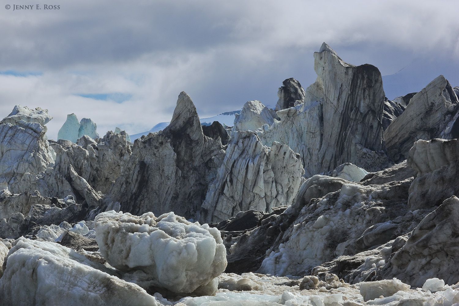 The ablation zone of Nathorstbreen, a glacier that is currently surging rapidly, in Van Keulenfjord within Bellsund, on the island of Spitsbergen in the Svalbard Archipelago, Norway.