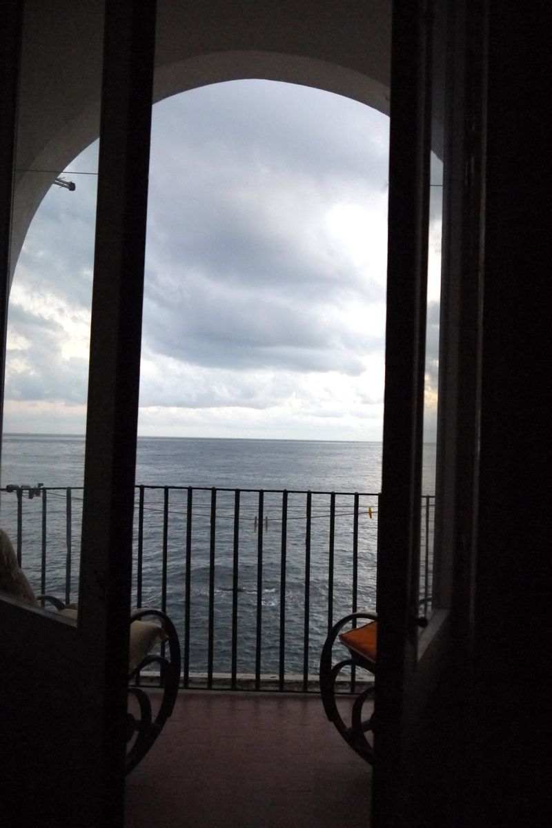 Window overlooking the ocean.