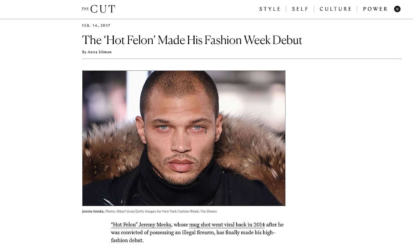 FEB. 14, 2017 The ‘Hot Felon’ Made His Fashion Week Debut