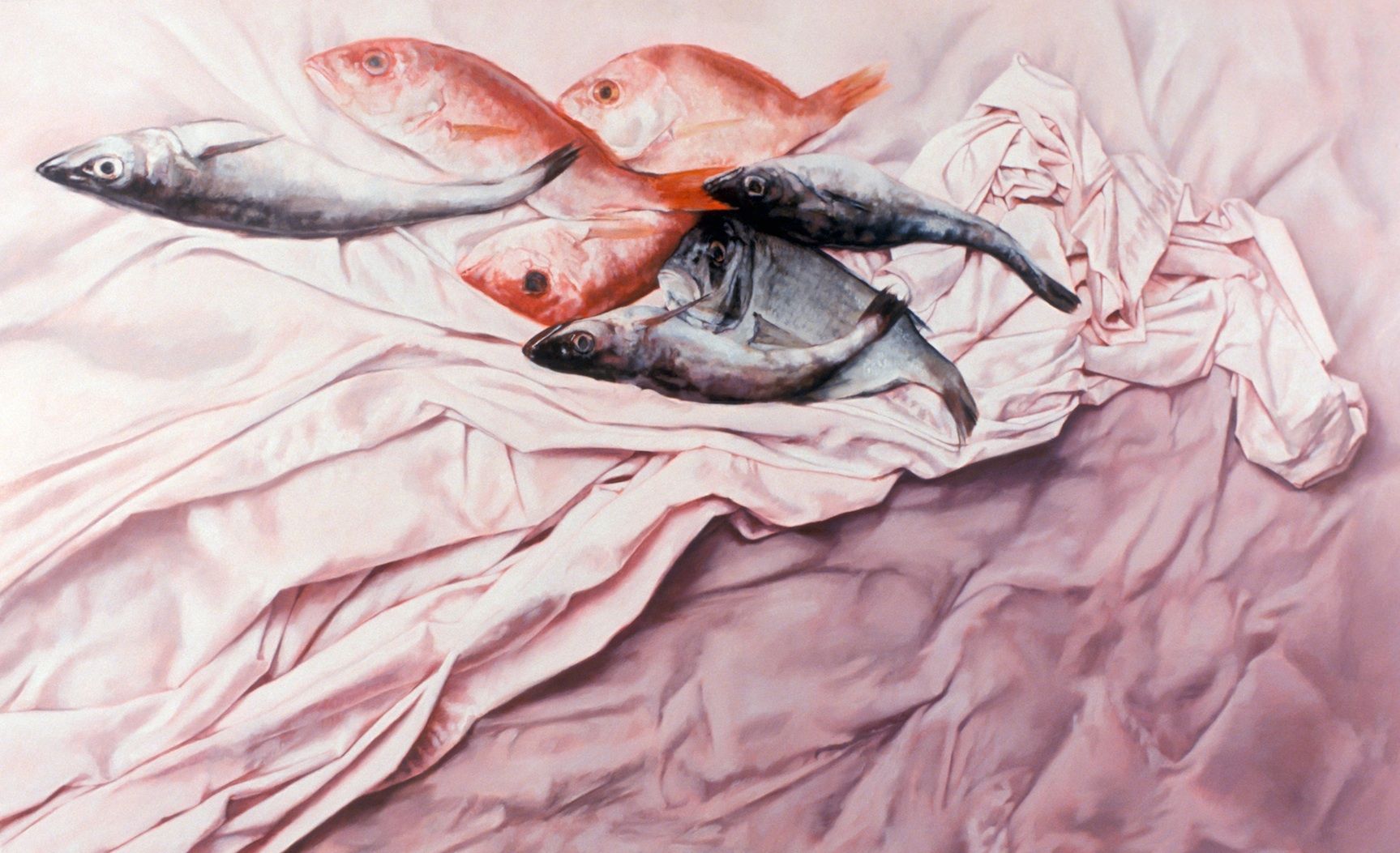 Oil on wood panel, 48" x 84", 2003 Faster, But Still Yet...