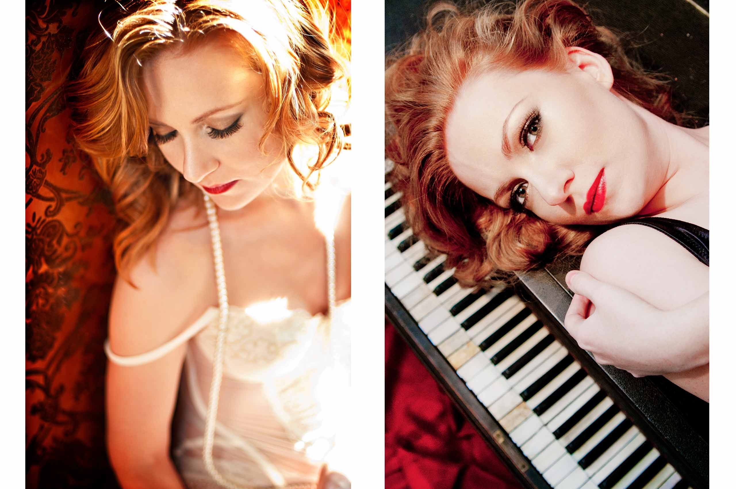 Studio portrait session with a professional model.