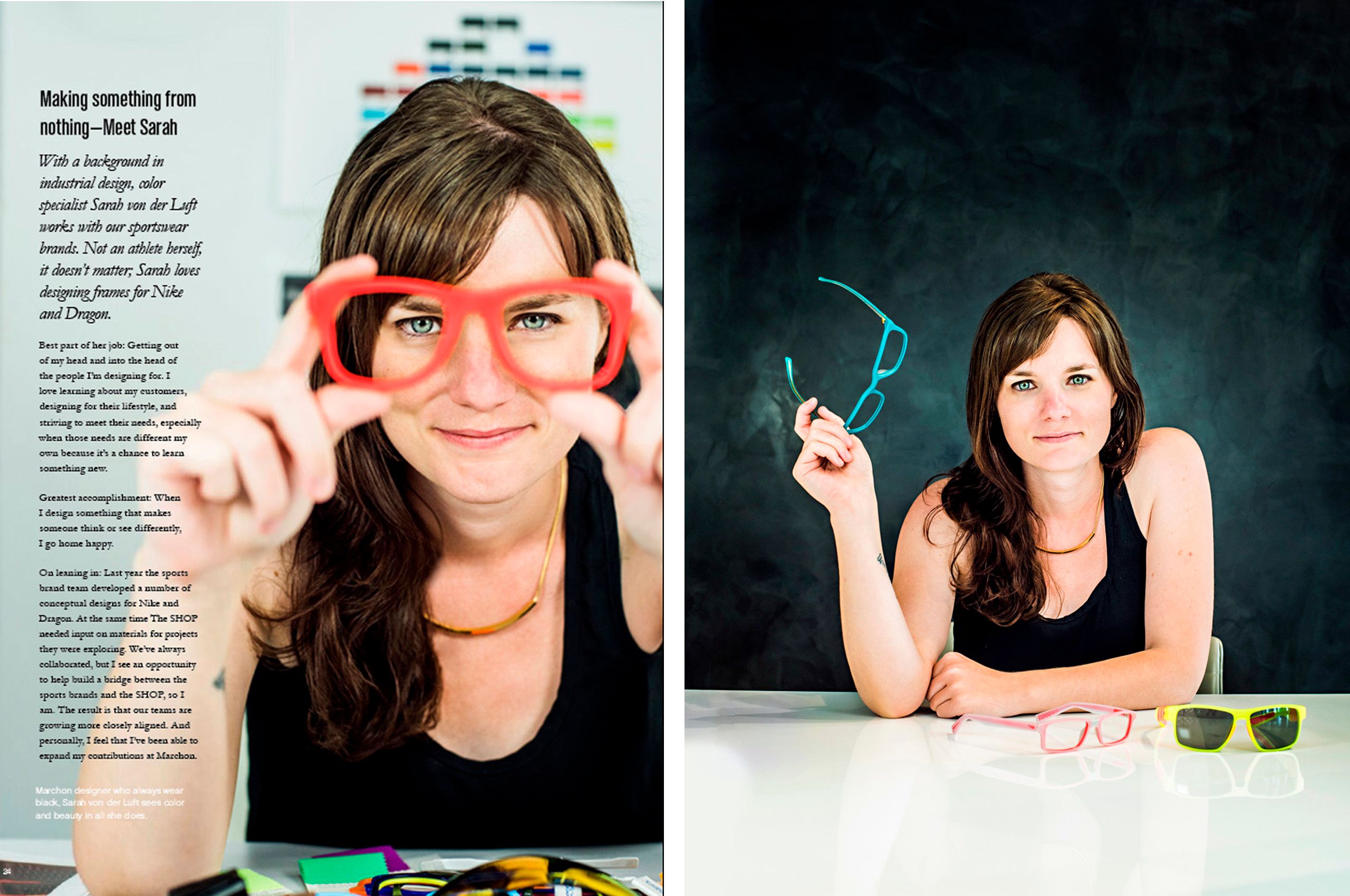 Sarah von der Luft portraits for Marchon Eye Wear.