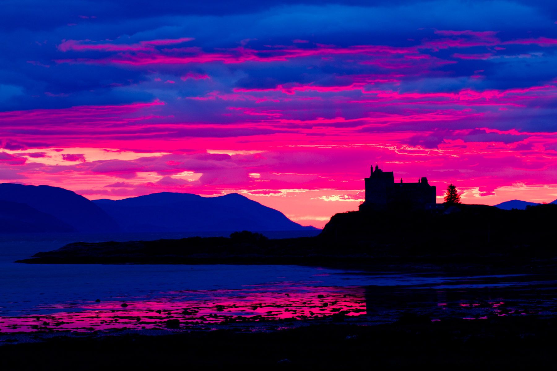 Duart Castle at sunrise.