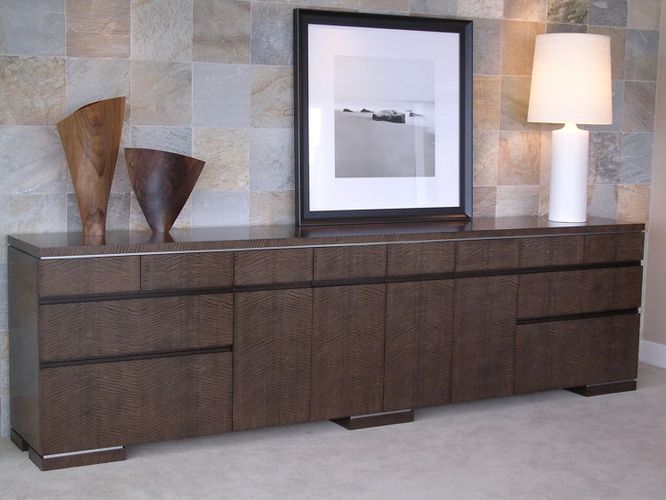 STAINED WITH CLEAR SATIN SHEEN CONVERSION VARNISH Project#478, heavy Figured Anigre Buffet