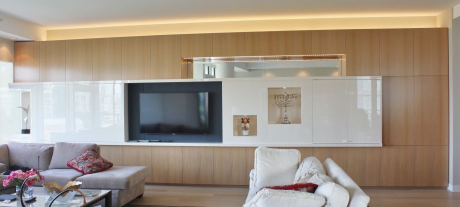 Media Wall Unit, Project#1334, TV Exposed