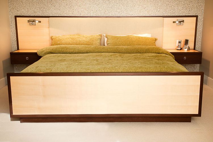 BED Project# 710Quarter Cut Maple & WalnutUpholstered Headboard