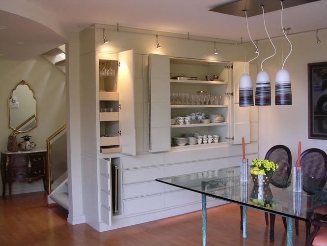 WALL UNIT Project# 334, OpenRelief Patterned DoorsPainted Lacquered Finish