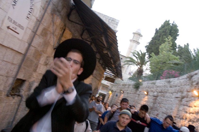 The Settlement movement was founded on the idea that the Jews have a right to be in the Biblical lands of Judea and Samaria, commonly known as the West Bank.A settler rally charges through the Arab Quarter of Jerusalem's Old City. 1pal_sttlrrlly_05_01