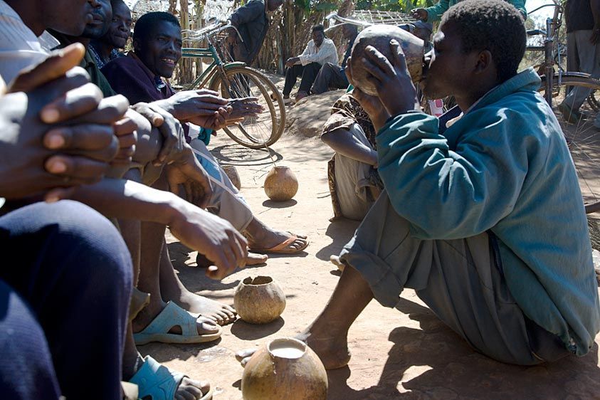 Village men fall into two catagories: Those who work and those who drink. High drinking and low employment levels dramatically affect the community's well being. All in a day's work?