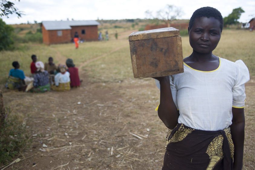 A Treasurer keeps the locked money box. Three other members hold keys to the locks. Savings