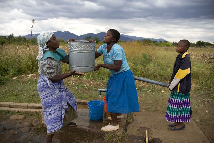 The only safe water source is a communal well. As awareness about safe water increase and incomes rise, more safe water supplies may be created. Water works